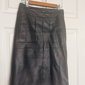 BCBGMaxAzria Black Leather Pencil Skirt